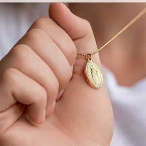 NIB - St. Genevieve Medal Ball Chain Necklace